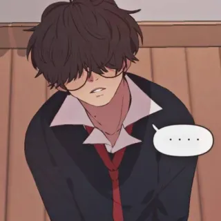 💗 .... 애니메이션, 만화, 사람, 캐릭터, 말풍선, 안경, 넥타이 telegram sticker