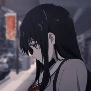 🌧 Anime, Mädchen, Traurig, Lange Haare telegram sticker