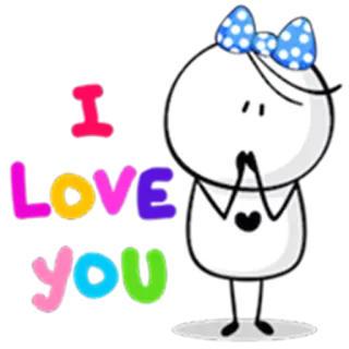 💖 I Love you miłość, kreskówka, słodkie, dziewczyna telegram sticker