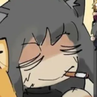 🦔 smoking, cigarette, cartoon, anime whatsapp sticker