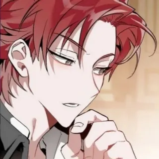 🌑 anime, red hair, male, handsome, illustration, cartoon telegram sticker