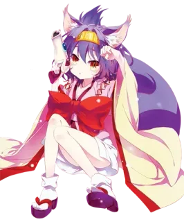 😊 anime, girl, fox ears, kemonomimi, cute telegram sticker