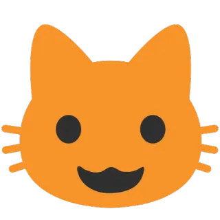 😺 kot, kociak, emoji, zwierzę, słodki, kreskówka, pomarańczowy telegram sticker