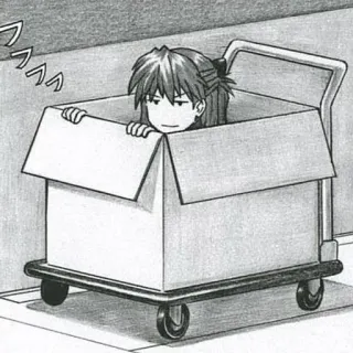 👾 Asuka Langley Soryu Neon Genesis Evangelion anime, manga, character, box, funny, transportation telegram sticker