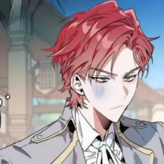 🇦🇱 anime, character, red hair, handsome, man telegram sticker