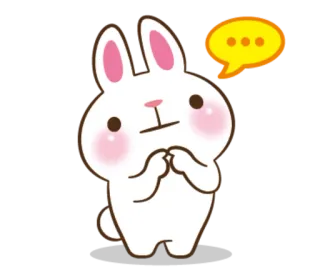 😐 кролик, зайчик, милый, думающий, каваий whatsapp sticker