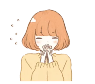 🙏 Anime, Dziewczyna, Słodkie, Kawaii, Rumieniąca się, Chibi telegram sticker