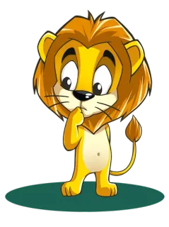 🤔 лев, животное, мультфильм, милый, дикая природа, сафари telegram sticker
