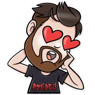😍 PTHDEV мужчина, мультфильм, любовь, сердечки, глаза, портрет telegram sticker