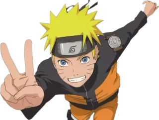 ✌️ Naruto Naruto, Anime, Manga, Ninja, Cartone animato, Segno di pace whatsapp sticker