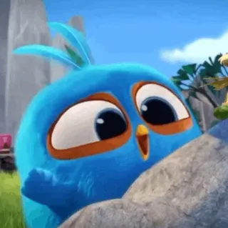 〰 angry birds, oiseau, dessin animé, bleu, mignon, animé telegram sticker