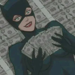 💰 Catwoman catwoman, money, villain, dc comics, comics telegram sticker