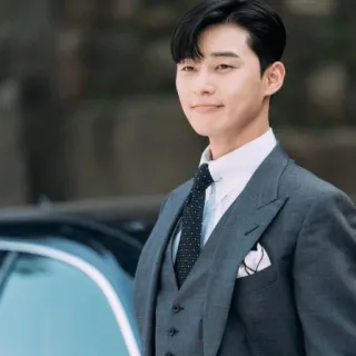 ☺️ pria, setelan, dasi, bisnis, potret, korea telegram sticker