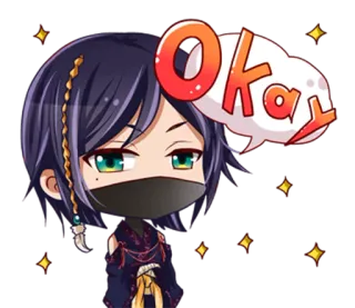 🆗 Okay Anime, Carino, Chibi, Personaggio, Okay, Approvazione telegram sticker