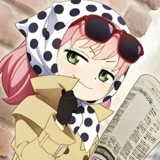 😎 Anya Forger Spy x Family Anime, Manga, Spy x Family, Anya Forger, Dibujo animado, Personaje, Gafas de sol, Pañuelo telegram sticker