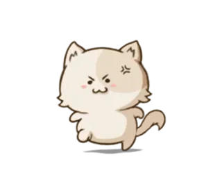 😠 kot, zły, uroczy, kawaii, kreskówka, zwierzę, naklejka telegram sticker