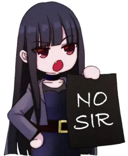 ❌ NO SIR Anime, Manga, Mujer, Personaje, No, Señor whatsapp sticker