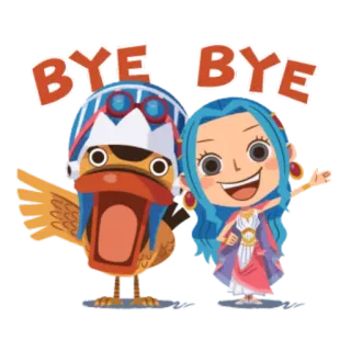 👋 BYE BYE Cartoon, Abschied, Tschüss, Figuren, Anime, Winken telegram sticker