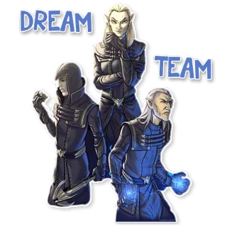 🤝 DREAM TEAM Elf, Fantasi, Tim, Tim impian, Magis telegram sticker