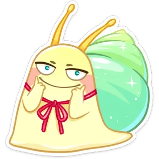 😊 siput, imut, kartun, binatang, kawaii, stiker, lucu whatsapp sticker