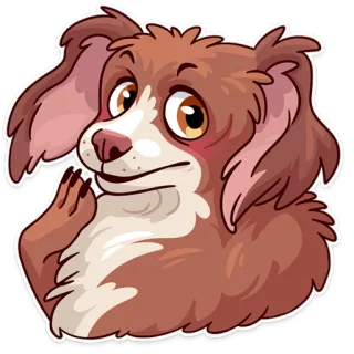 😳 perro, lindo, animal, dibujo animado, pegatina, cachorro, mascota, marrón whatsapp sticker