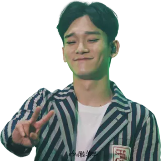 ✌️ kpop, chanteur, signe de paix, chen, exo, idole telegram sticker