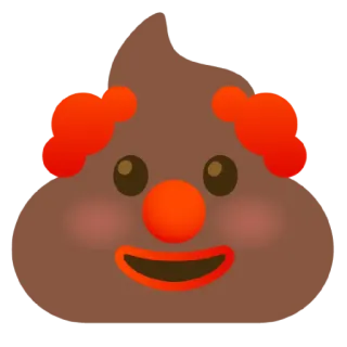 💩 emoji, clown, poop, funny, comic telegram sticker