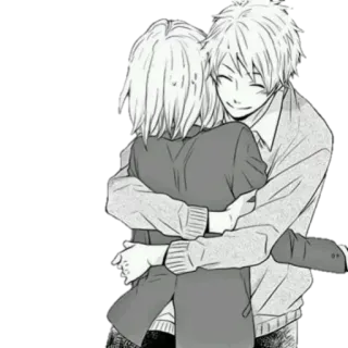 ♥️ Anime, Manga, Abrazo, Amor, Pareja, Cariño telegram sticker
