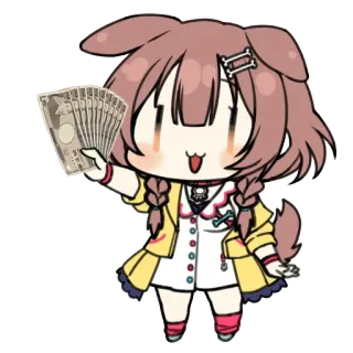 💴 Inugami Korone Hololive Anime, Cane, Vtuber, Soldi, Carino, Fanart whatsapp sticker