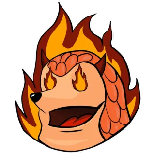 🔥 animal, pangolín, llama, fuego, dibujo animado, ardiendo whatsapp sticker