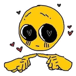 😍 Emoji, Jaune, Mignon, Coeurs, Amour, Timide telegram sticker