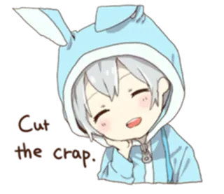😁 Cut the crap. Anime, Hase, Hoodie, Süß telegram sticker