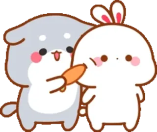 🐰 bunny, dog, carrot, animal, cute, kawaii telegram sticker