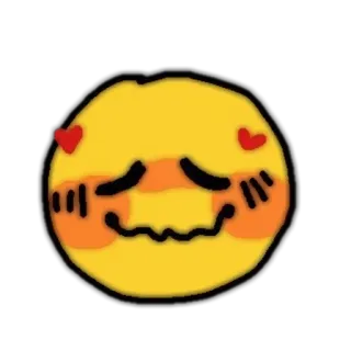🗝 อีโมจิ, แก้มแดง, หัวใจ, คาวาอิ, สีหน้า, น่ารัก telegram sticker
