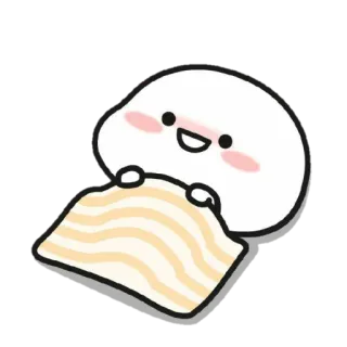 🍢 可愛い, 漫画, 幸せ, 毛布, かわいい telegram sticker