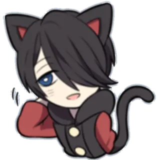 😅 Аниме, Манга, Мультфильм, Кот, Неко, Каваий, Милый, Персонаж whatsapp sticker