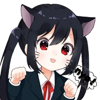😍 Meow! Anime, Catgirl, Neko, Kawaii, Mignon whatsapp sticker
