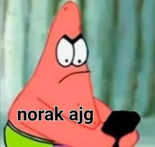 ➖ Patrick Star SpongeBob SquarePants norak ajg patrick star, bob l'éponge, dessin animé, drôle, mème telegram sticker