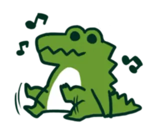 🎼 alligatore, coccodrillo, animale, cartone animato, rettile telegram sticker