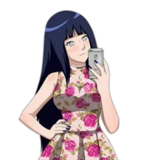 💯 Hinata Naruto 애니메이션, 히나타 휴가, 셀카, 만화, 여자, 나루토 telegram sticker