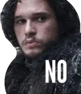 😕 Jon Snow Game of Thrones NO Jon Snow, Game of Thrones, Tidak, Acara TV, Karakter whatsapp sticker