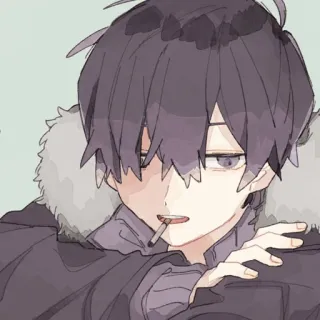 🚬 Аниме, Сигарета, Курение, Мультфильм, Мужчина, Персонаж telegram sticker