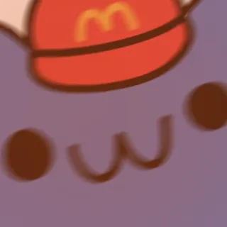 😡 owo owo, lindo, morado, sombrero, McDonald's telegram sticker