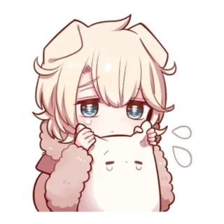 🌟 Anime, Chibi, Lucu, Kartun, Anjing, Kawaii, Sedih telegram sticker