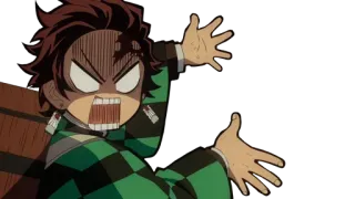 😡 Tanjiro Kamado Demon Slayer Anime, Dämon, Schlächter, Wütend, Shonen telegram sticker