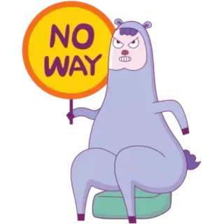 🙅‍♂️ NO WAY llama, ni hablar, protesta, desacuerdo, dibujo animado telegram sticker
