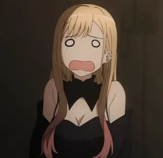 🍰 anime, pleurs, effrayé, choqué, femme, cheveux blonds telegram sticker