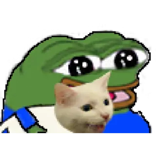 😁 Pepe the Frog เปเป้เดอะฟรอก, กบ, แมว, มีม, มีมอินเทอร์เน็ต whatsapp sticker