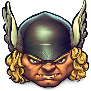 😱 Thor Thor, Marvel, superhero, helmet, angry, comic book telegram sticker