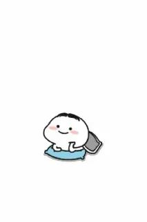 🤔 Kartun, Lucu, Karakter, Bantal, Tidur, Chibi whatsapp sticker